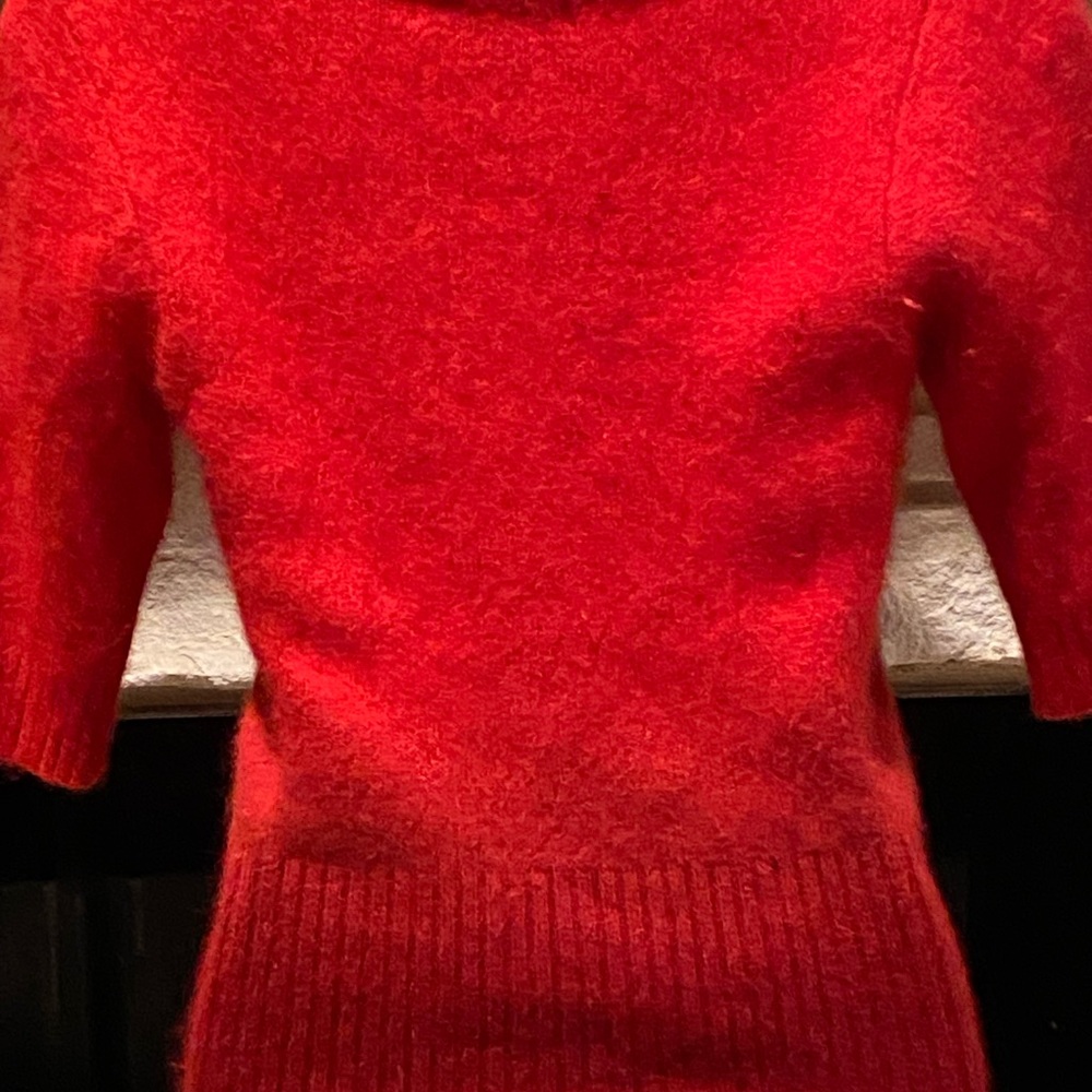 Women's V-Neck Red Sweater - Picture 2 of 3
